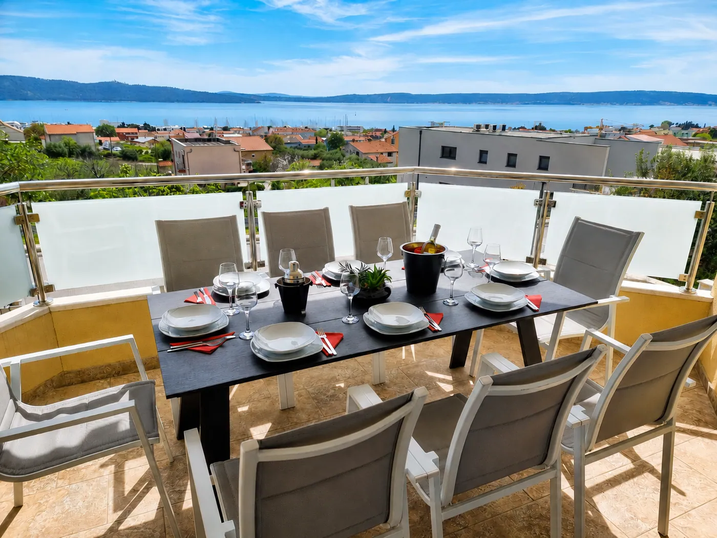 Blick auf die Kaštelaner Bucht